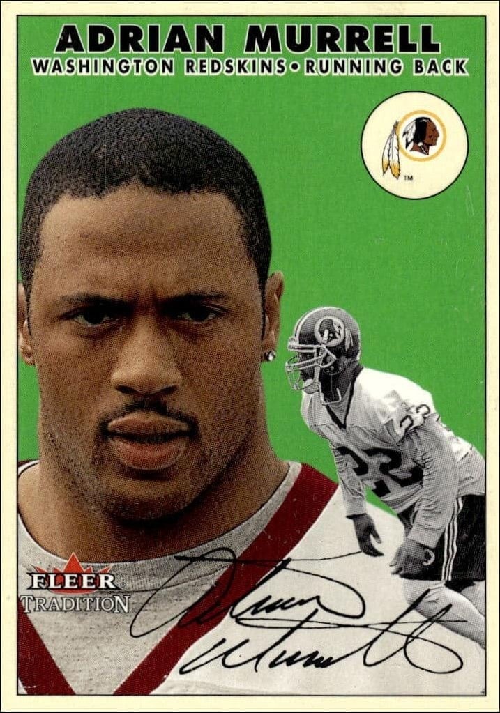 Adrian Murrell 2000 Fleer Tradition Glossy #159 Football Trading Card - Front 2000 Fleer Tradition Glossy Adrian Murrell #159 football trading card front