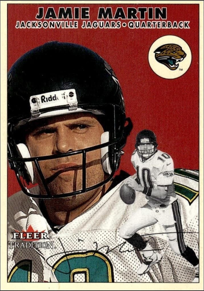 Jamie Martin 2000 Fleer Tradition Glossy #216 Football Trading Card - Front 2000 Fleer Tradition Glossy Jamie Martin #216 football trading card front