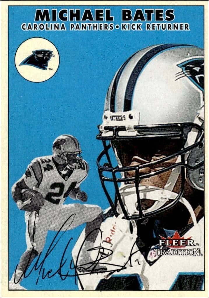 Michael Bates 2000 Fleer Tradition #152 Football Trading Card - Front 2000 Fleer Tradition Michael Bates #152 football trading card front