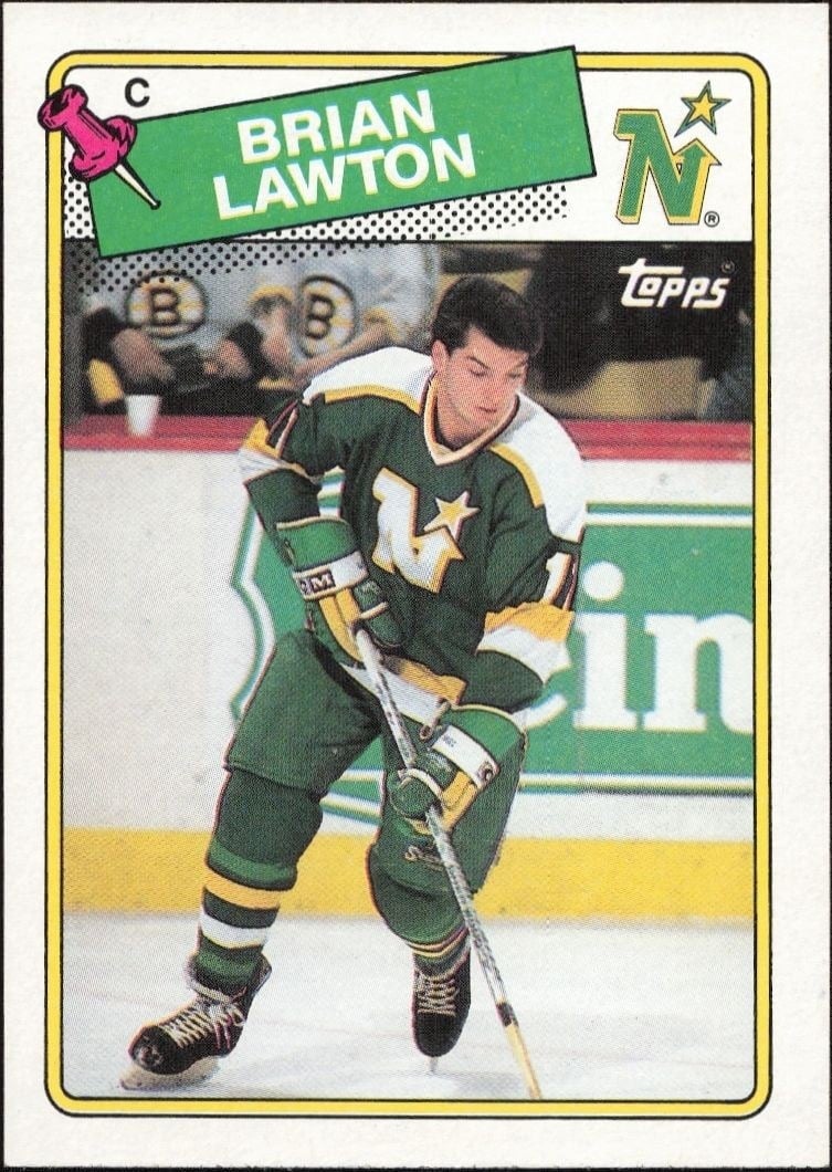 Brian Lawton 1988-89 Topps #20 Hockey Trading Card - Front 1988-89 Topps Brian Lawton #20 hockey trading card front