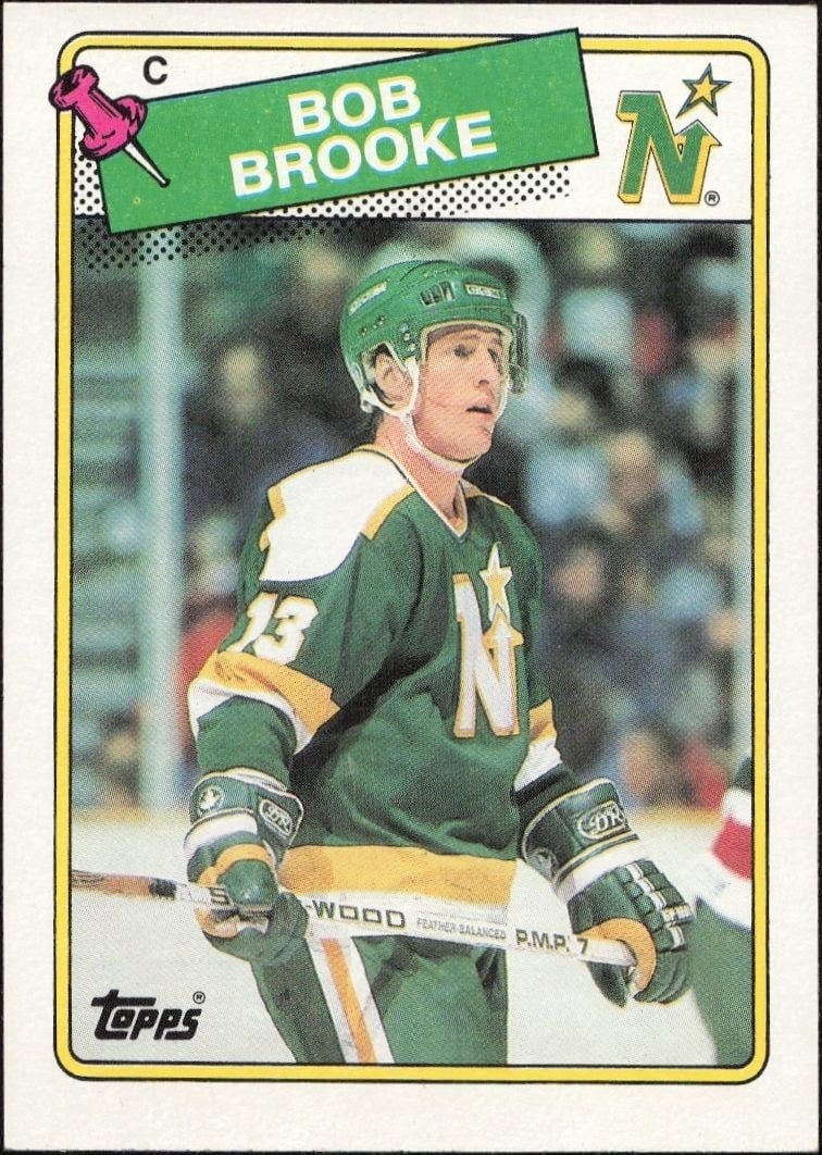 Bob Brooke 1988-89 Topps #61 Hockey Trading Card - Front 1988-89 Topps Bob Brooke #61 hockey trading card front