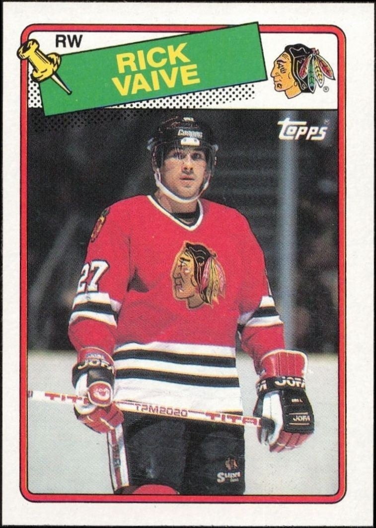 Rick Vaive 1988-89 Topps #77 Hockey Trading Card - Front 1988-89 Topps Rick Vaive #77 hockey trading card front