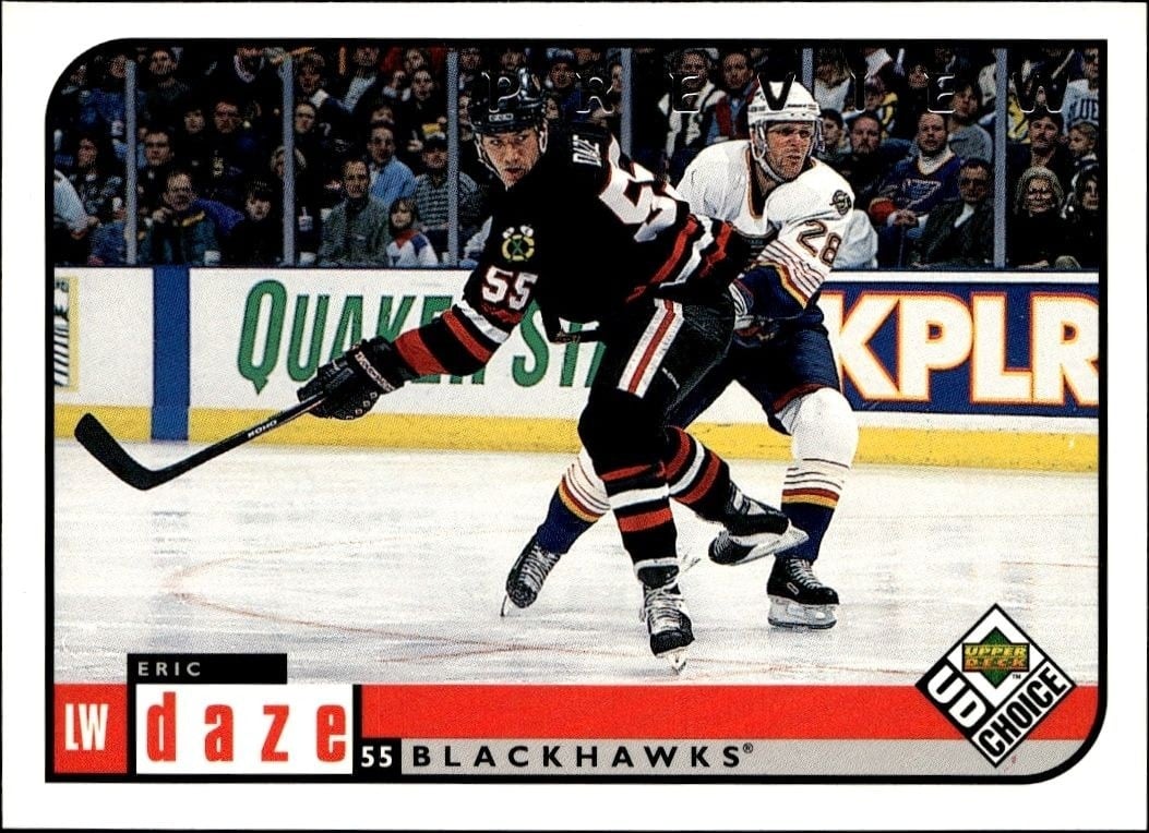 Eric Daze 1998-99 Upper Deck Choice Preview #45 Hockey Trading Card - Front 1998-99 Upper Deck Choice Preview Eric Daze #45 hockey trading card front