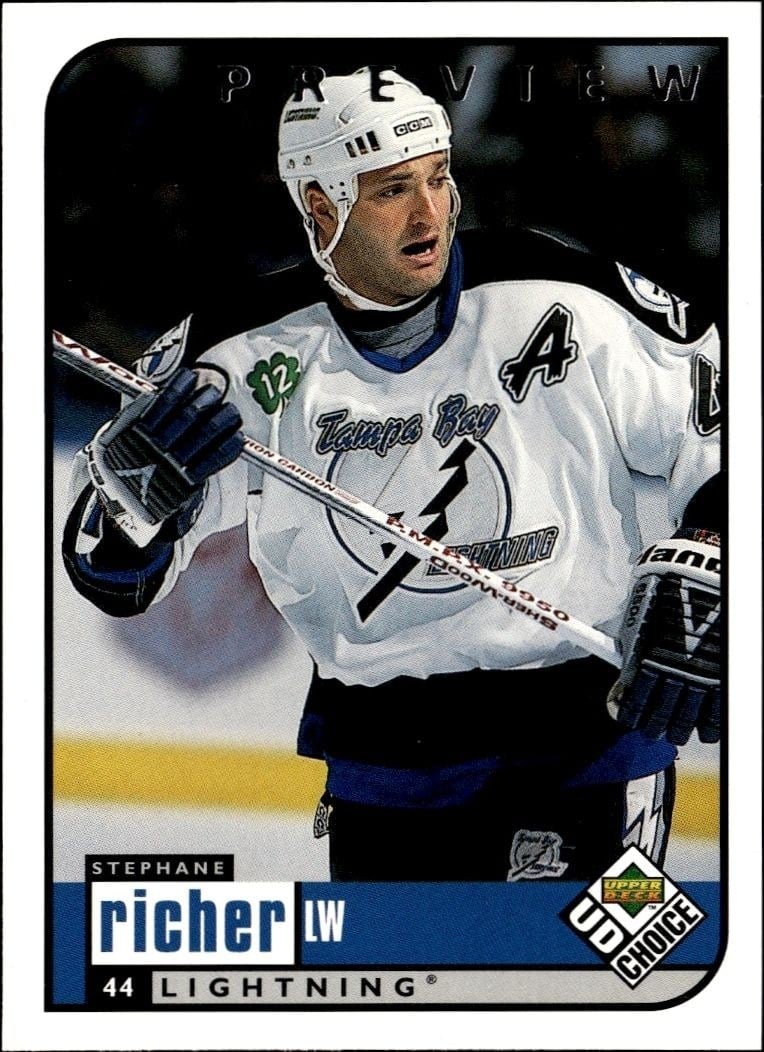 Stephane Richer 1998-99 Upper Deck Choice Preview #193 Hockey Trading Card - Front 1998-99 Upper Deck Choice Preview Stephane Richer #193 hockey trading card front