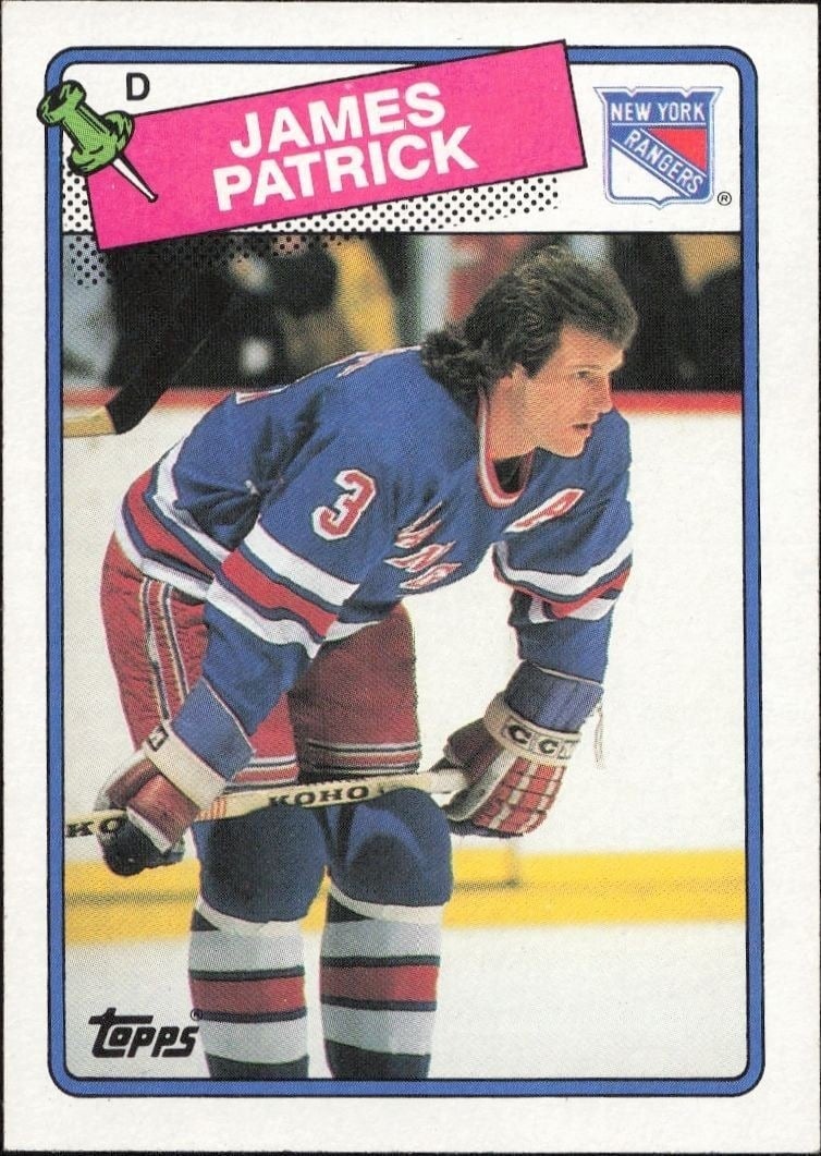 James Patrick 1988-89 Topps #69 Hockey Trading Card - Front 1988-89 Topps James Patrick #69 hockey trading card front