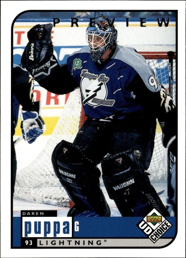 Daren Puppa 1998-99 Upper Deck Choice Preview #191 Hockey Trading Card - Front 1998-99 Upper Deck Choice Preview Daren Puppa #191 hockey trading card front