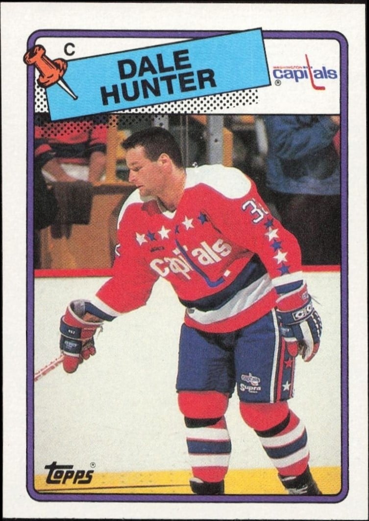 Dale Hunter 1988-89 Topps #70 Hockey Trading Card - Front 1988-89 Topps Dale Hunter #70 hockey trading card front