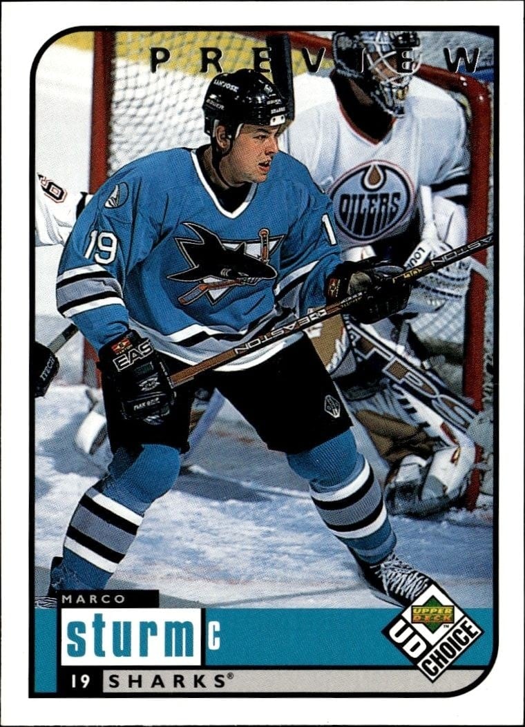 Marco Sturm 1998-99 Upper Deck Choice Preview #181 Hockey Trading Card - Front 1998-99 Upper Deck Choice Preview Marco Sturm #181 hockey trading card front
