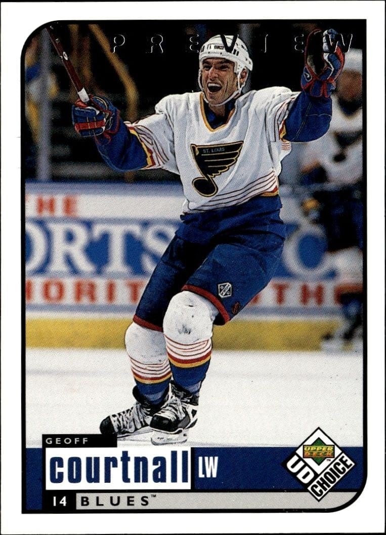 Geoff Courtnall 1998-99 Upper Deck Choice Preview #190 Hockey Trading Card - Front 1998-99 Upper Deck Choice Preview Geoff Courtnall #190 hockey trading card front