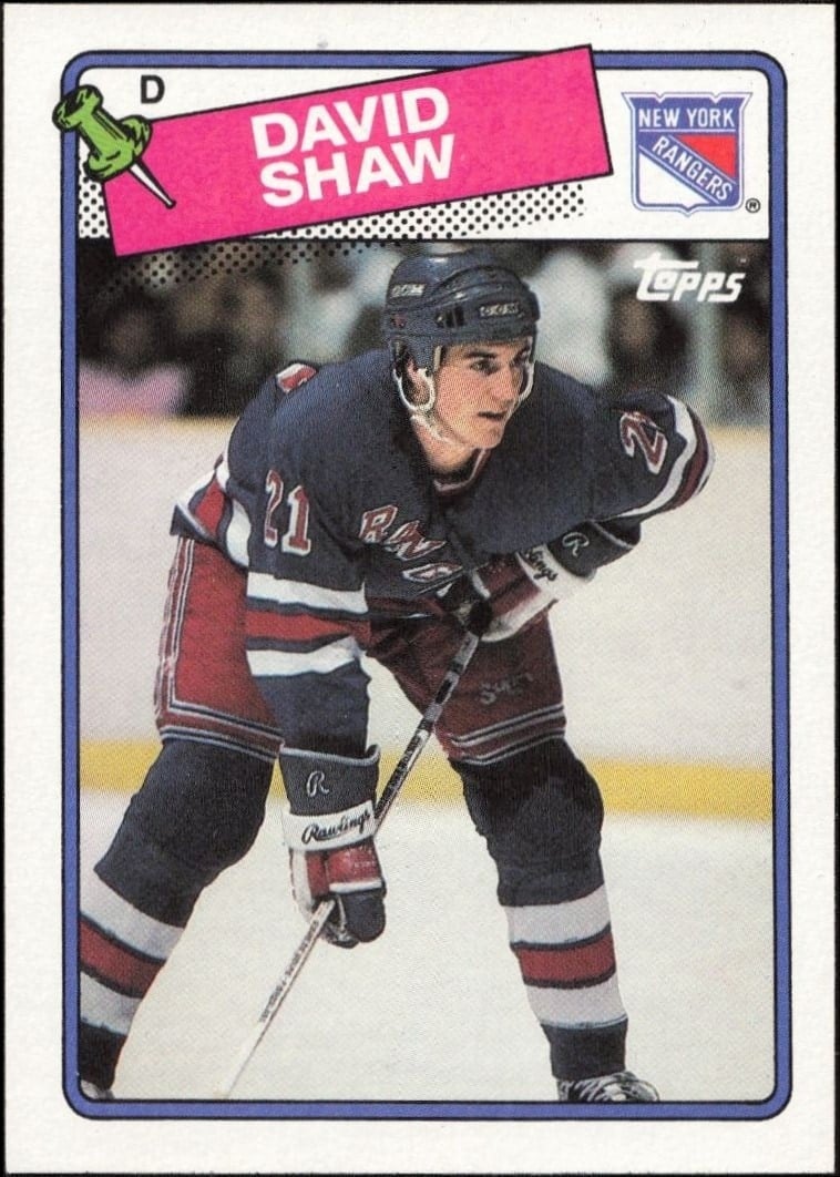 David Shaw 1988-89 Topps #57 Hockey Trading Card - Front 1988-89 Topps David Shaw #57 hockey trading card front