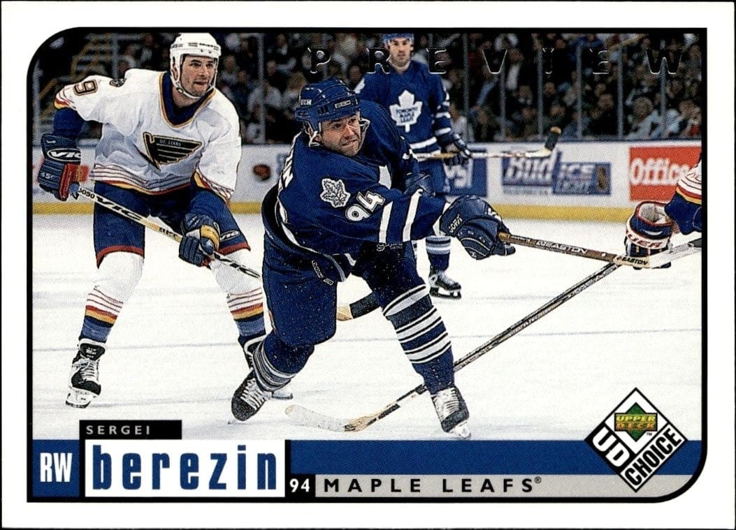 Sergei Berezin 1998-99 Upper Deck Choice Preview #201 Hockey Trading Card - Front 1998-99 Upper Deck Choice Preview Sergei Berezin #201 hockey trading card front