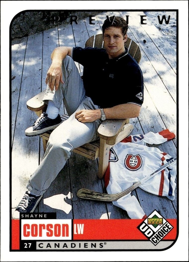 Shayne Corson 1998-99 Upper Deck Choice Preview #103 Hockey Trading Card - Front 1998-99 Upper Deck Choice Preview Shayne Corson #103 hockey trading card front