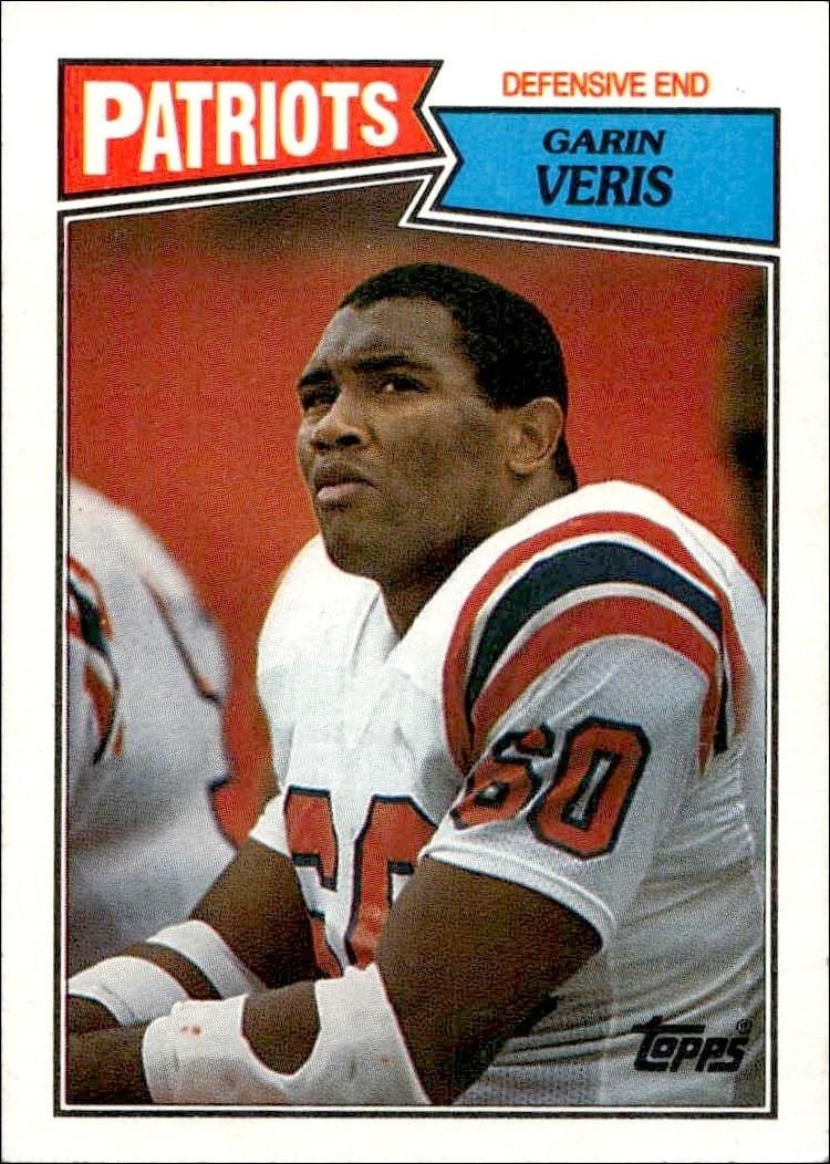 Garin Veris 1987 Topps #106 Football Trading Card - Front 1987 Topps Garin Veris #106 football trading card front