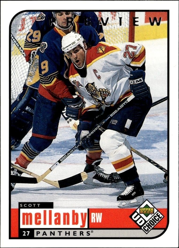 Scott Mellanby 1998-99 Upper Deck Choice Preview #90 Hockey Trading Card - Front 1998-99 Upper Deck Choice Preview Scott Mellanby #90 hockey trading card front
