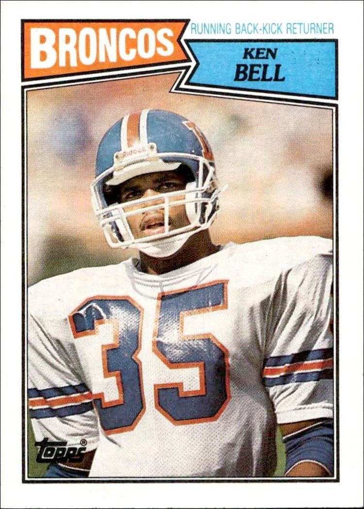 Ken Bell 1987 Topps #34 Football Trading Card - Front 1987 Topps Ken Bell #34 football trading card front