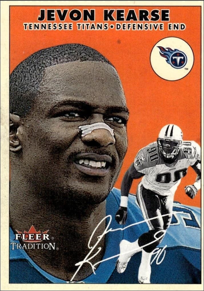 Jevon Kearse 2000 Fleer Tradition Glossy #229 Football Trading Card - Front 2000 Fleer Tradition Glossy Jevon Kearse #229 football trading card front