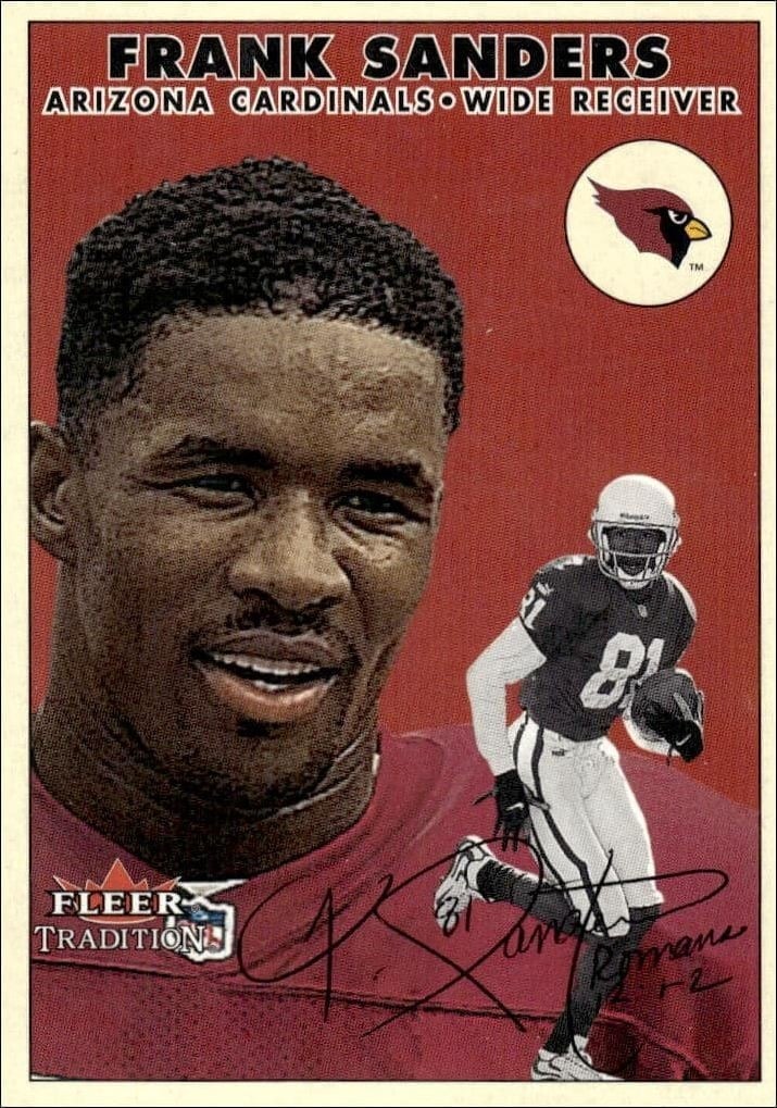 Frank Sanders 2000 Fleer Tradition Glossy #230 Football Trading Card - Front 2000 Fleer Tradition Glossy Frank Sanders #230 football trading card front