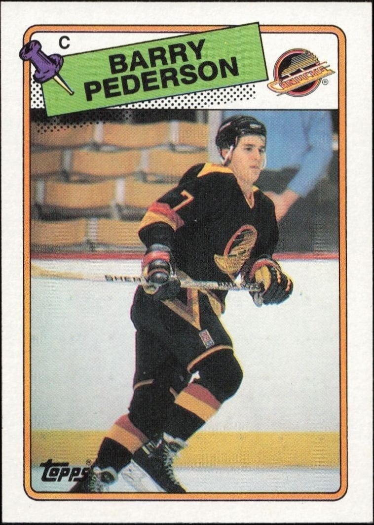 Barry Pederson 1988-89 Topps #32 Hockey Trading Card - Front 1988-89 Topps Barry Pederson #32 hockey trading card front