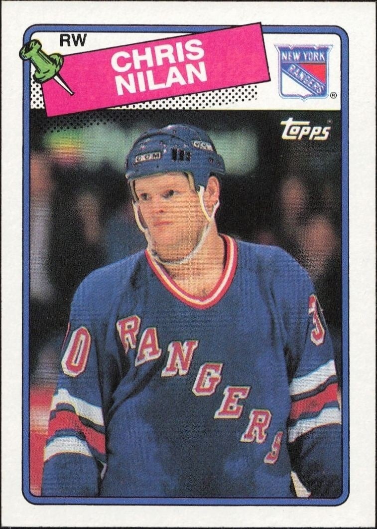 Chris Nilan 1988-89 Topps #31 Hockey Trading Card - Front 1988-89 Topps Chris Nilan #31 hockey trading card front