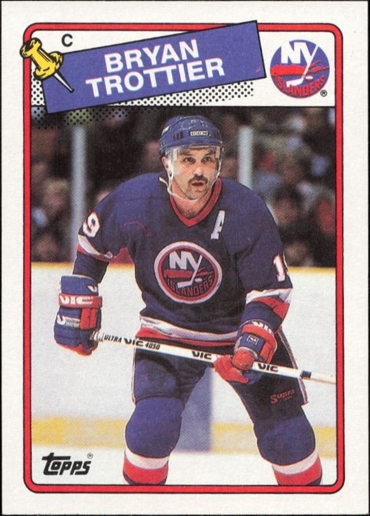 Bryan Trottier 1988-89 Topps #97 Hockey Trading Card - Front 1988-89 Topps Bryan Trottier #97 hockey trading card front