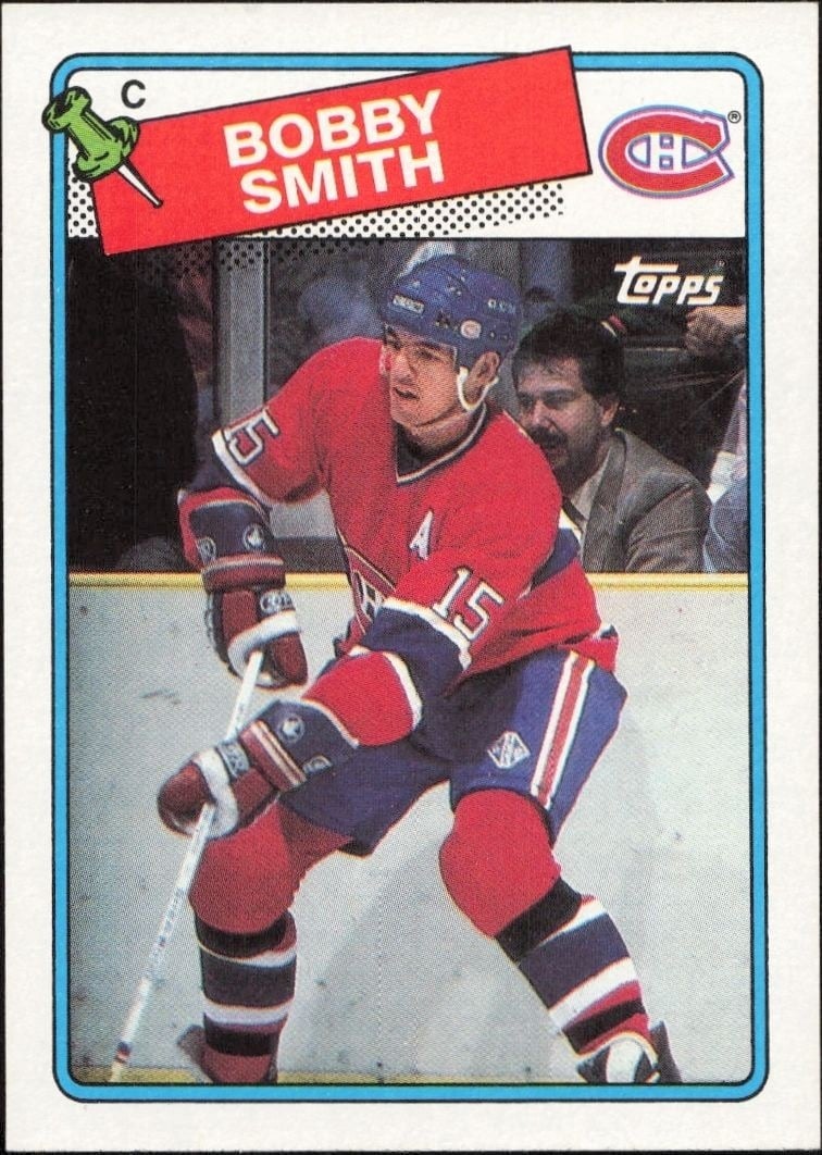 Bobby Smith 1988-89 Topps #88 Hockey Trading Card - Front 1988-89 Topps Bobby Smith #88 hockey trading card front