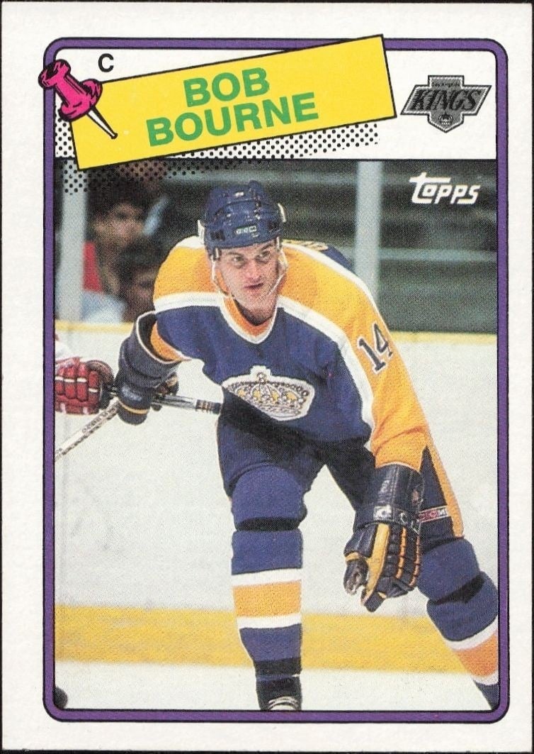 Bob Bourne 1988-89 Topps #101 Hockey Trading Card - Front 1988-89 Topps Bob Bourne #101 hockey trading card front