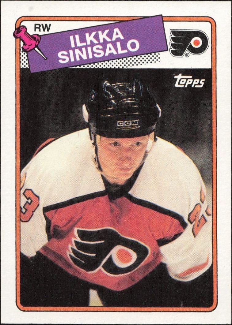 Ilkka Sinisalo 1988-89 Topps #111 Hockey Trading Card - Front 1988-89 Topps Ilkka Sinisalo #111 hockey trading card front