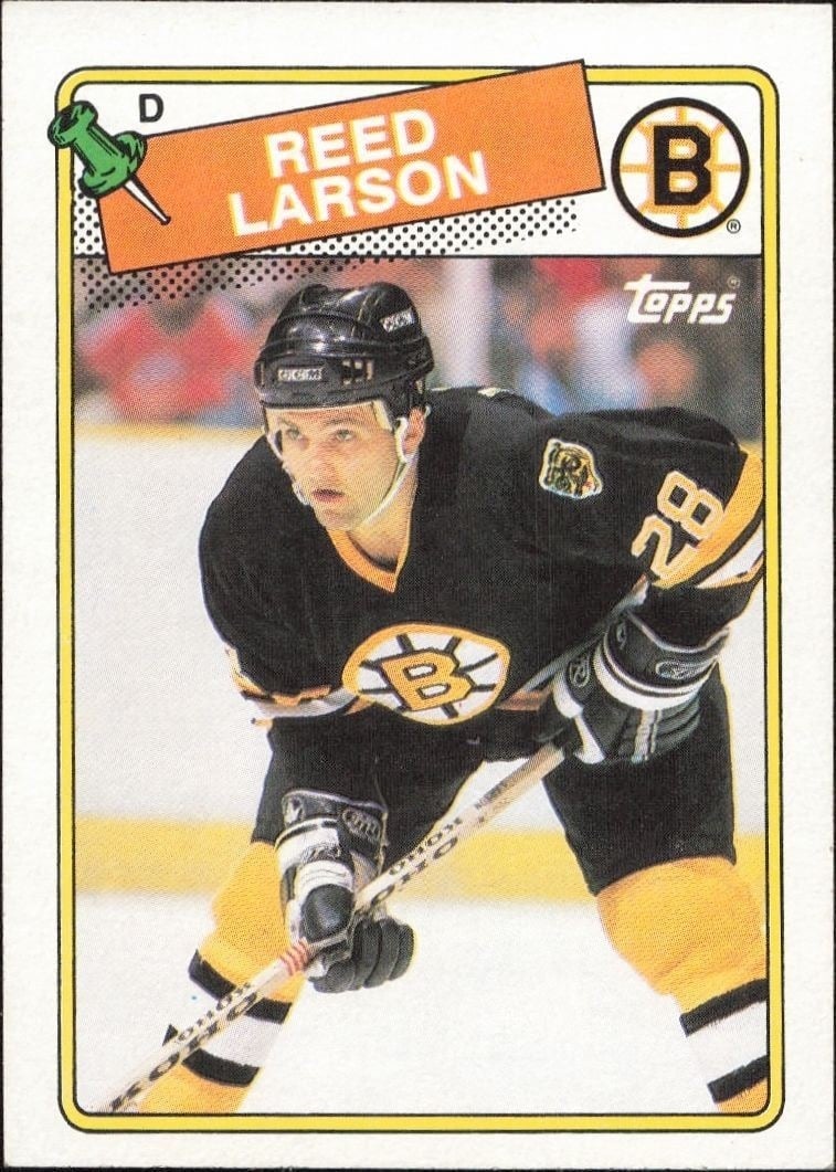 Reed Larson 1988-89 Topps #145 Hockey Trading Card - Front 1988-89 Topps Reed Larson #145 hockey trading card front