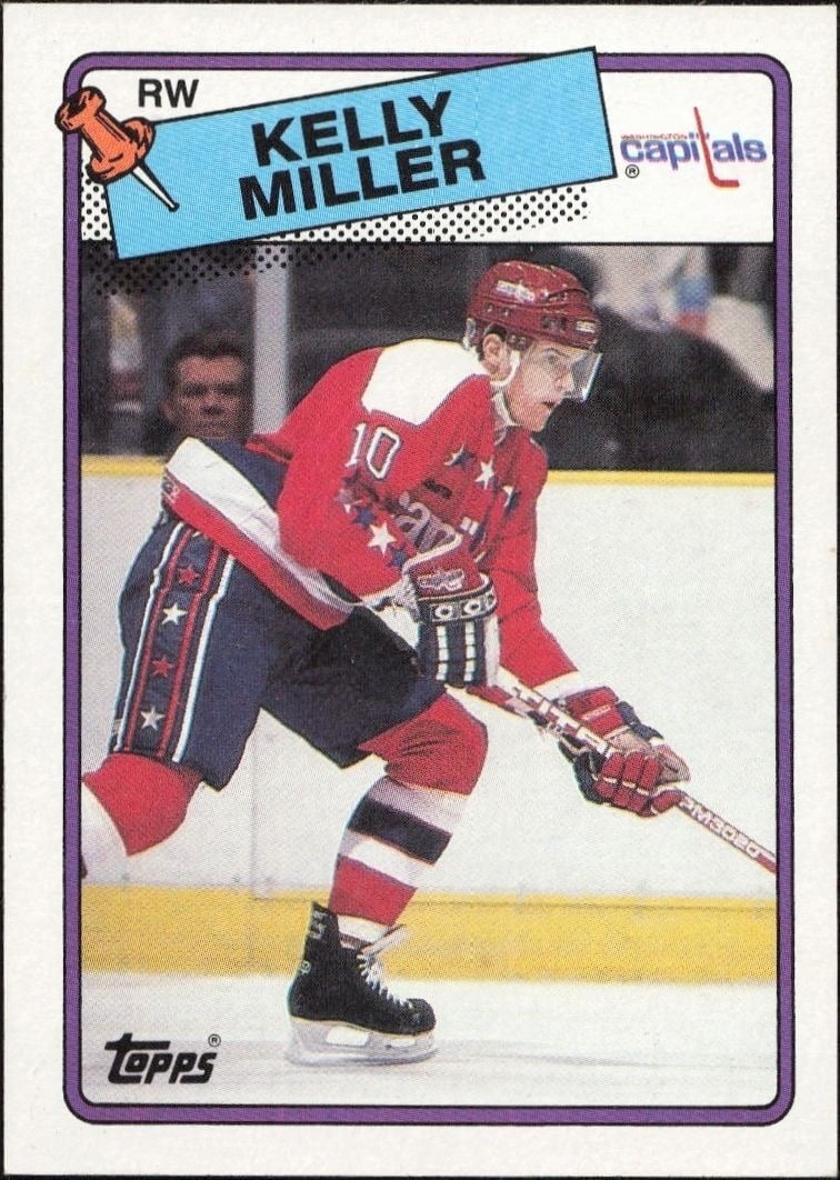 Kelly Miller 1988-89 Topps #130 Hockey Trading Card - Front 1988-89 Topps Kelly Miller #130 hockey trading card front