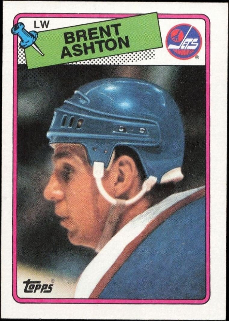 Brent Ashton 1988-89 Topps #128 Hockey Trading Card - Front 1988-89 Topps Brent Ashton #128 hockey trading card front