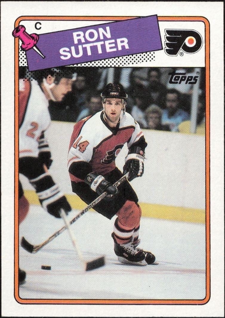 Ron Sutter 1988-89 Topps #126 Hockey Trading Card - Front 1988-89 Topps Ron Sutter #126 hockey trading card front