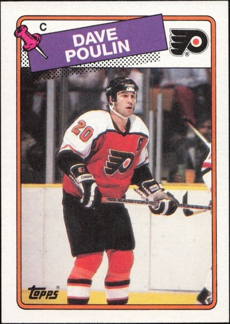 Dave Poulin 1988-89 Topps #100 Hockey Trading Card - Front 1988-89 Topps Dave Poulin #100 hockey trading card front