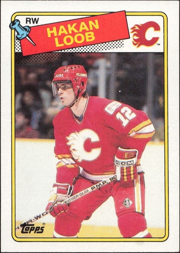 Hakan Loob 1988-89 Topps #110 Hockey Trading Card - Front 1988-89 Topps Hakan Loob #110 hockey trading card front