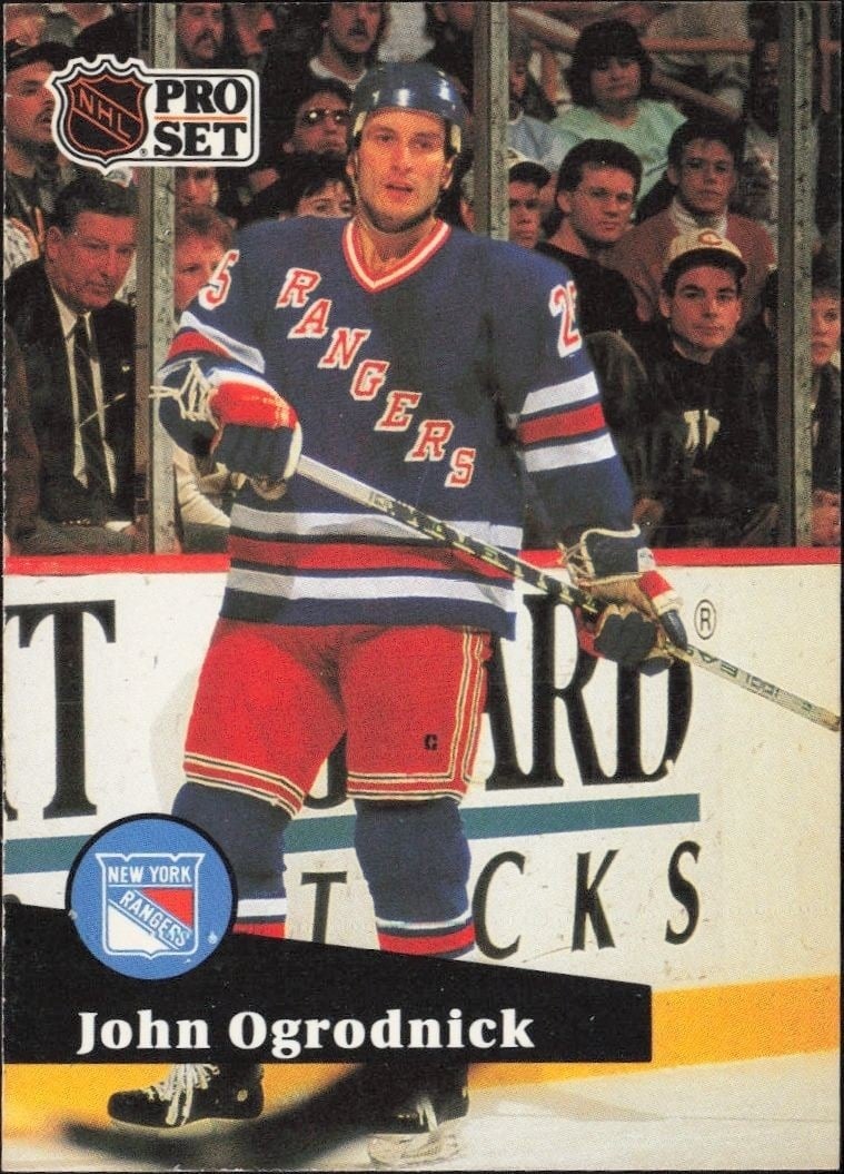 John Ogrodnick 1991-92 Pro Set #169 Hockey Trading Card - Front 1991-92 Pro Set John Ogrodnick #169 hockey trading card front