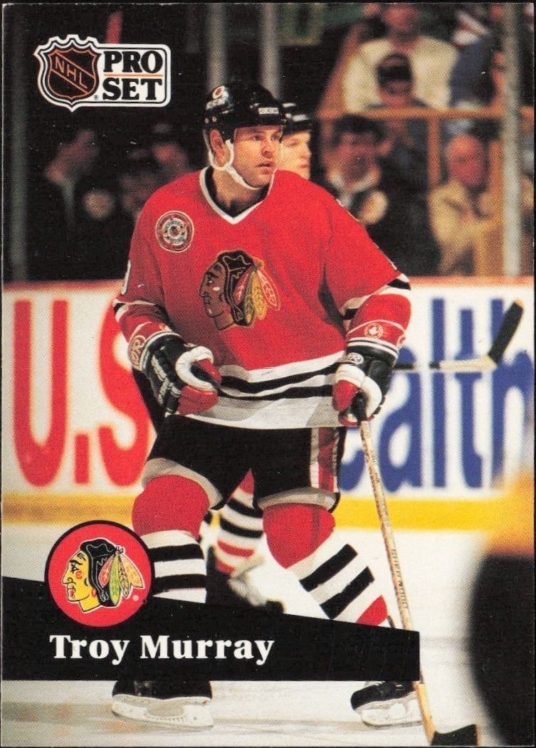 Troy Murray 1991-92 Pro Set #46 Hockey Trading Card - Front 1991-92 Pro Set Troy Murray #46 hockey trading card front