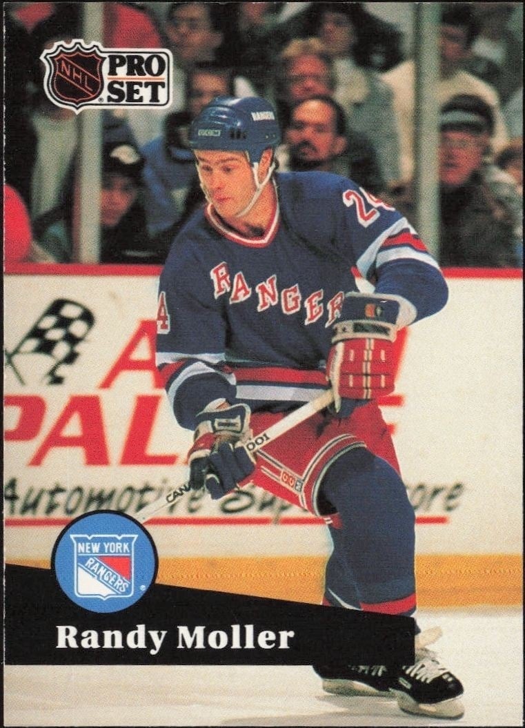 Randy Moller 1991-92 Pro Set #163 Hockey Trading Card - Front 1991-92 Pro Set Randy Moller #163 hockey trading card front