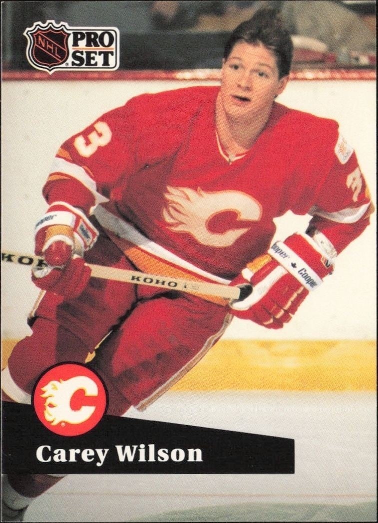 Carey Wilson 1991-92 Pro Set #36 Hockey Trading Card - Front 1991-92 Pro Set Carey Wilson #36 hockey trading card front