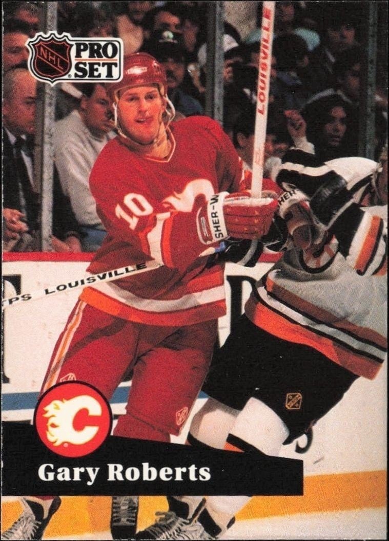 Gary Roberts 1991-92 Pro Set #30 Hockey Trading Card - Front 1991-92 Pro Set Gary Roberts #30 hockey trading card front