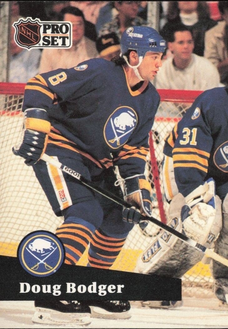 Doug Bodger 1991-92 Pro Set #19 Hockey Trading Card - Front 1991-92 Pro Set Doug Bodger #19 hockey trading card front