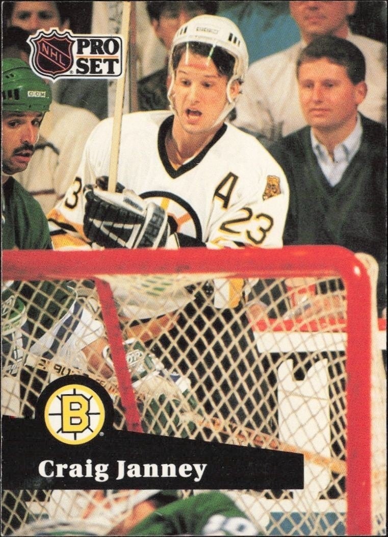 Craig Janney 1991-92 Pro Set #2 Hockey Trading Card - Front 1991-92 Pro Set Craig Janney #2 hockey trading card front