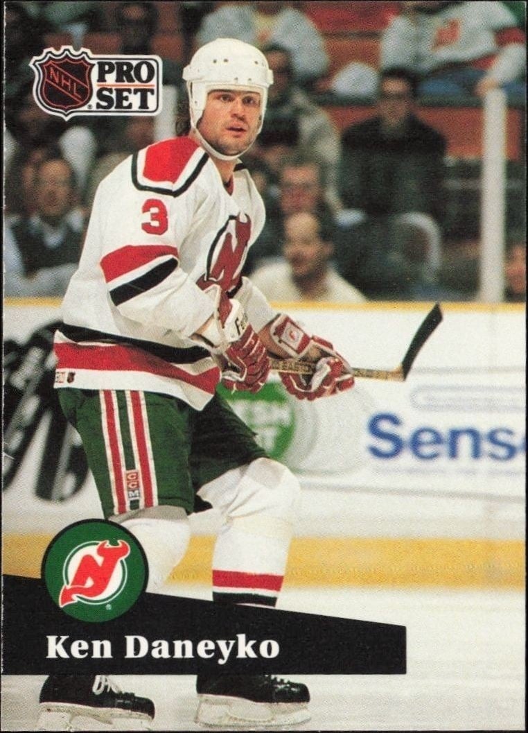 Ken Daneyko 1991-92 Pro Set #139 Hockey Trading Card - Front 1991-92 Pro Set Ken Daneyko #139 hockey trading card front