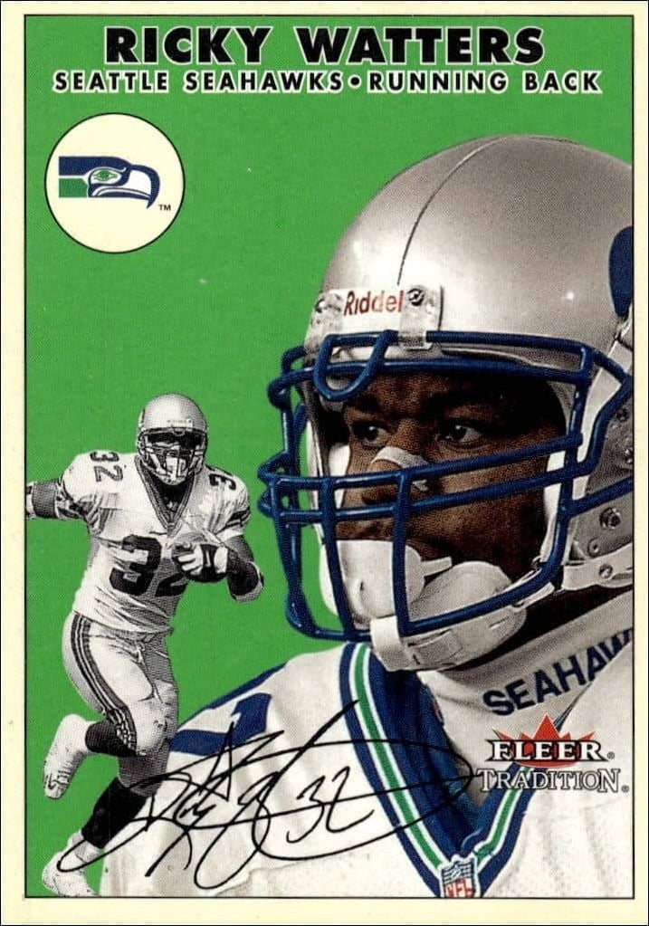 Ricky Watters 2000 Fleer Tradition Glossy #226 Football Trading Card - Front 2000 Fleer Tradition Glossy Ricky Watters #226 football trading card front