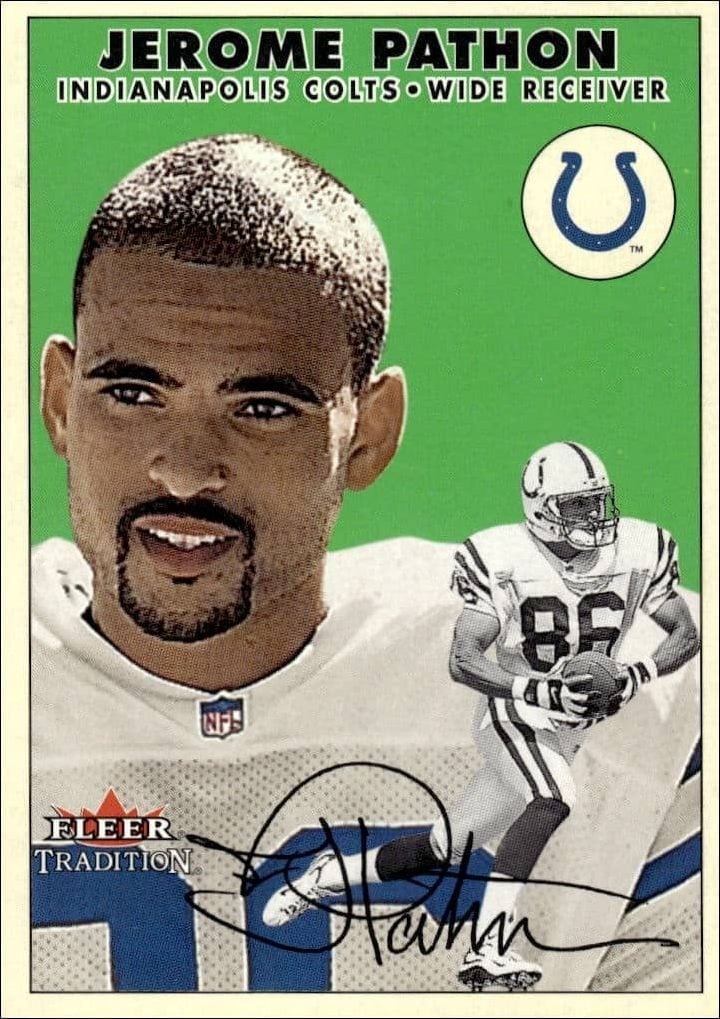 Jerome Pathon 2000 Fleer Tradition Glossy #240 Football Trading Card - Front 2000 Fleer Tradition Glossy Jerome Pathon #240 football trading card front