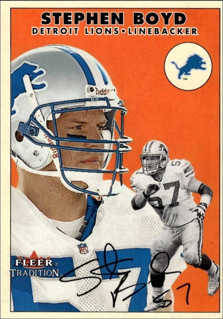Stephen Boyd 2000 Fleer Tradition Glossy #255 Football Trading Card - Front 2000 Fleer Tradition Glossy Stephen Boyd #255 football trading card front