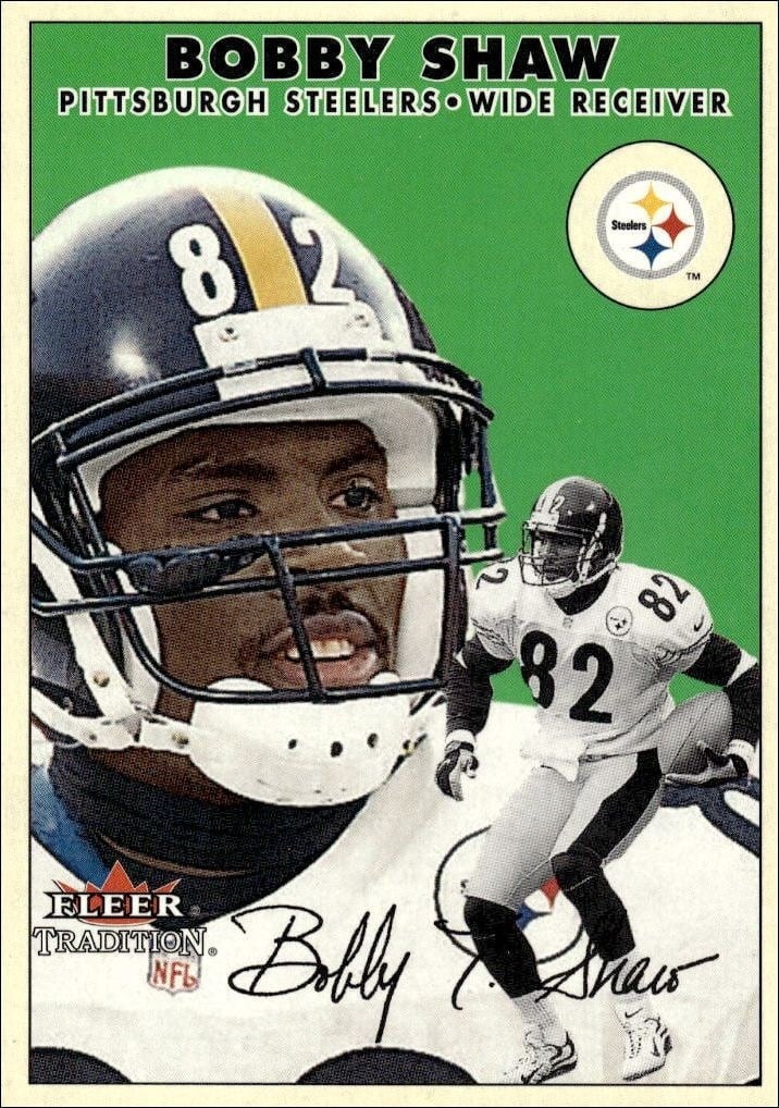 Bobby Shaw 2000 Fleer Tradition Glossy #250 Football Trading Card - Front 2000 Fleer Tradition Glossy Bobby Shaw #250 football trading card front