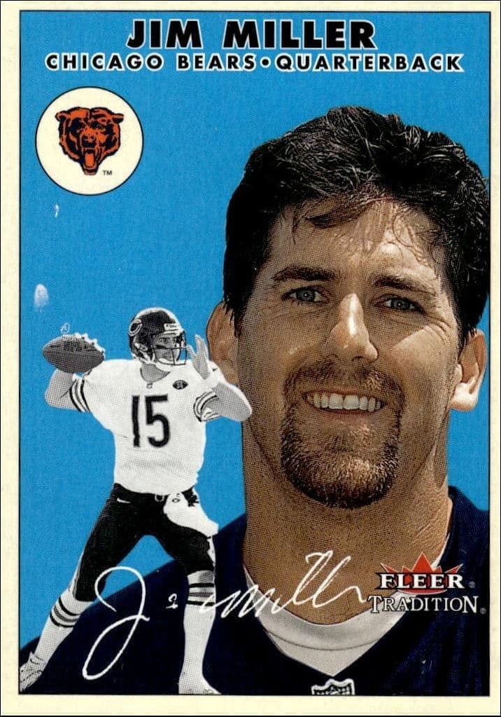 Jim Miller 2000 Fleer Tradition Glossy #133 Football Trading Card - Front 2000 Fleer Tradition Glossy Jim Miller #133 football trading card front