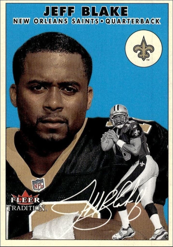 Jeff Blake 2000 Fleer Tradition Glossy #280 Football Trading Card - Front 2000 Fleer Tradition Glossy Jeff Blake #280 football trading card front