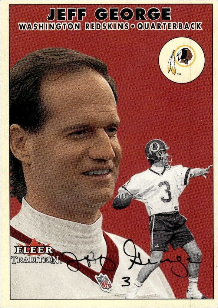 Jeff George 2000 Fleer Tradition Glossy #279 Football Trading Card - Front 2000 Fleer Tradition Glossy Jeff George #279 football trading card front