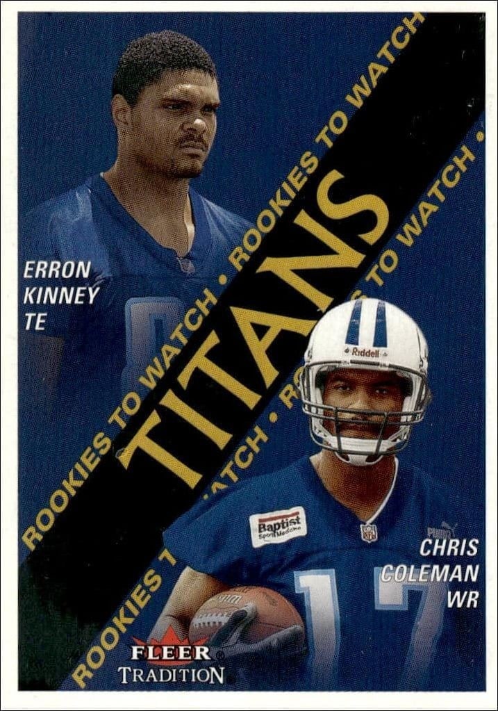 Erron Kinney 2000 Fleer Tradition Glossy #364 Football Trading Card - Front 2000 Fleer Tradition Glossy Erron Kinney #364 football trading card front