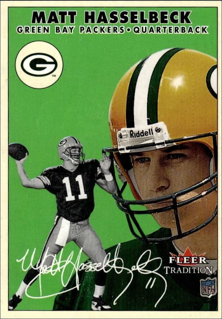 Matt Hasselbeck 2000 Fleer Tradition Glossy #98 Football Trading Card - Front 2000 Fleer Tradition Glossy Matt Hasselbeck #98 football trading card front